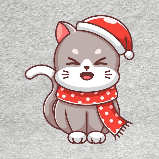 Cute cats with a scarf for Christmas and winter by Wawadzgnstuff